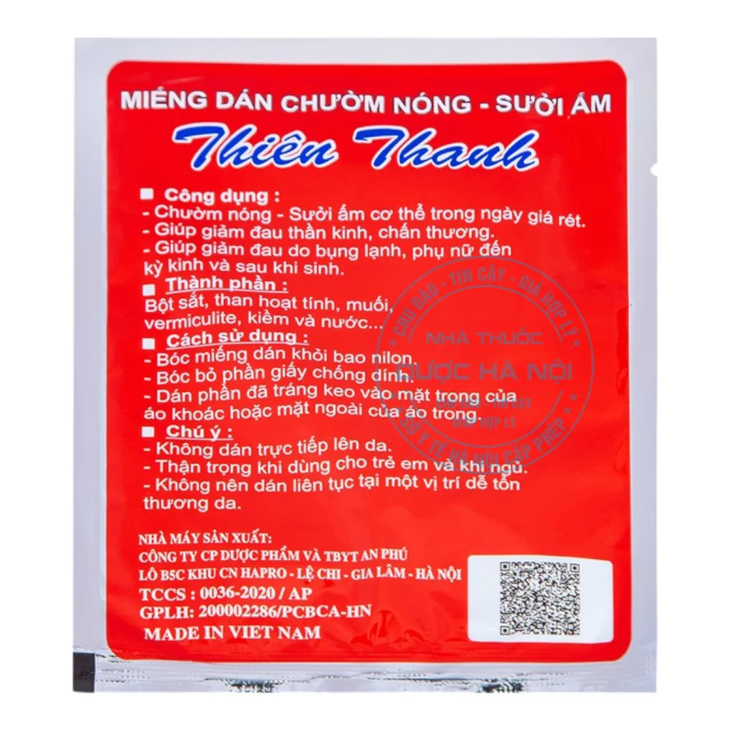 Miếng dán sưởi ấm Thiên Thanh