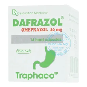 Thuốc Dafrazol 20mg điều trị bệnh lý do tiết acid dạ dày (Lọ 14viên)
