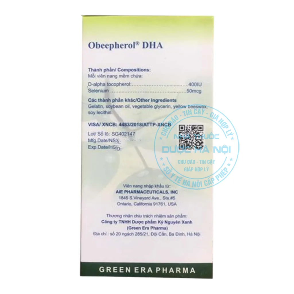 Viên uống Obeepherol DHA E 400UI