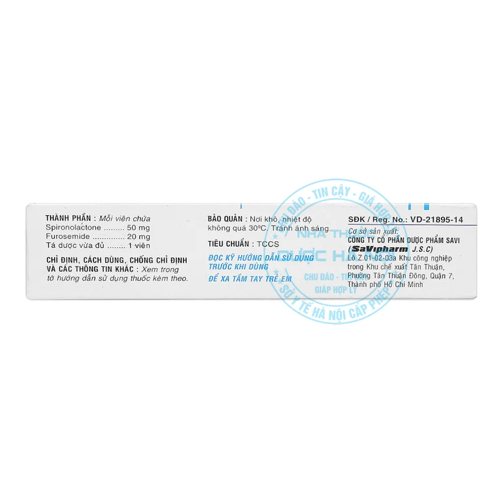 Thuốc Savi Spirono Plus 50mg/20mg