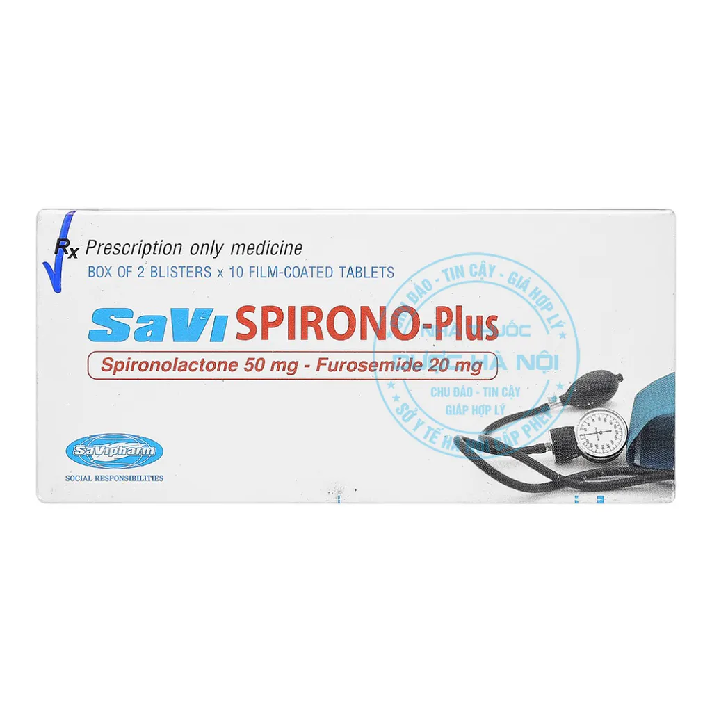 Thuốc Savi Spirono Plus 50mg/20mg