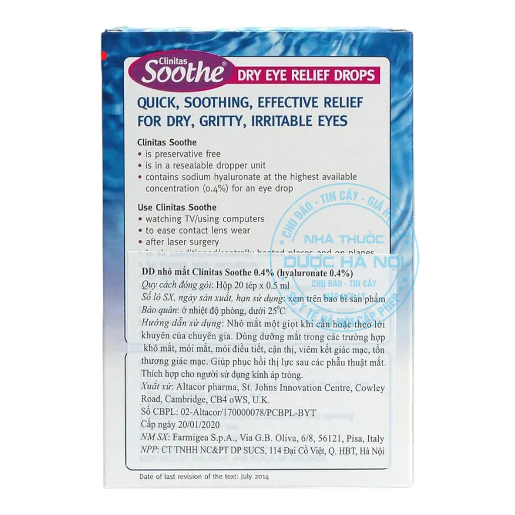 Nhỏ mắt Clinitas Soothe