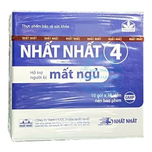 Viên uống Nhất Nhất 4 hỗ trợ cải thiện tình trạng khó ngủ, mất ngủ( 1 Hộp x 10 gói x 16 viên)