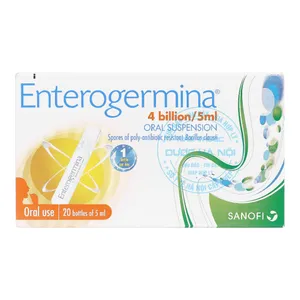 Men vi sinh Enterogermina hỗ trợ cân bằng hệ vi khuẩn đường ruột ( hộp 20 ống )