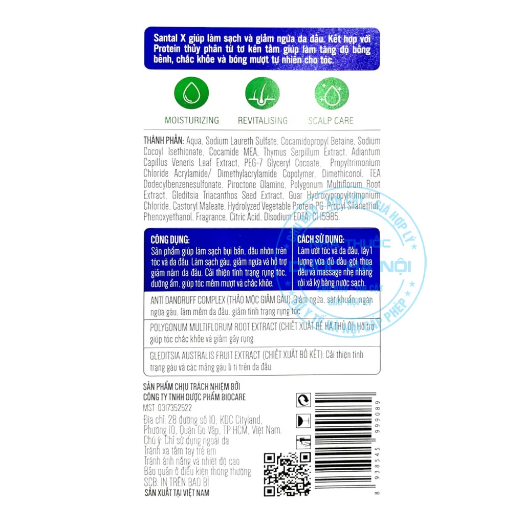 Dầu gội Santal X Biocare Pharma