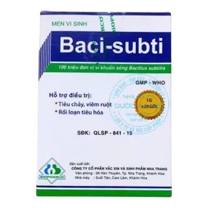 Men vi sinh Baci-Subti giảm các triệu chứng rối loạn tiêu hóa (1 Hộp x 20 gói)