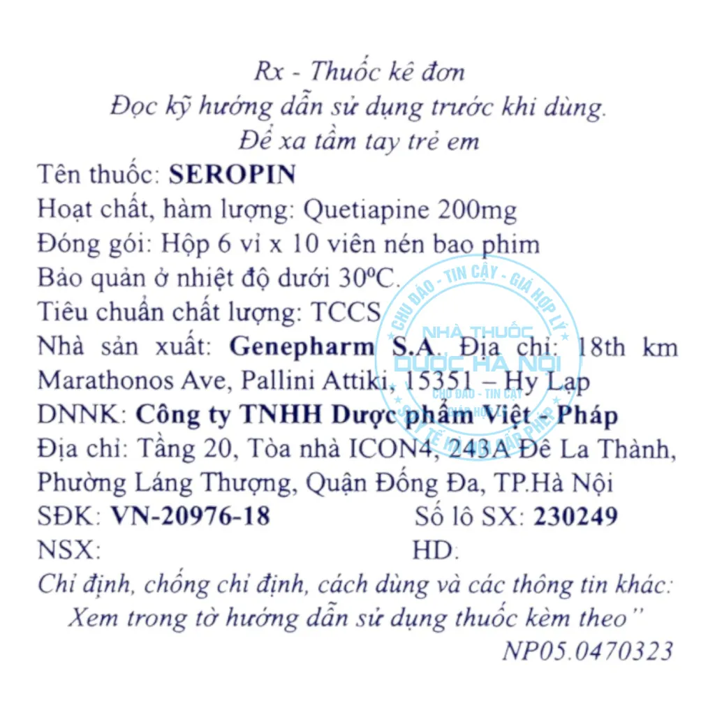 Thuốc Seropin 200mg
