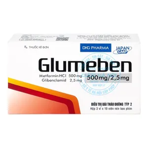 Thuốc Glumeben 500mg/2 điều trị đái tháo đường týp 2 hiệu quả ( hộp 30 viên )
