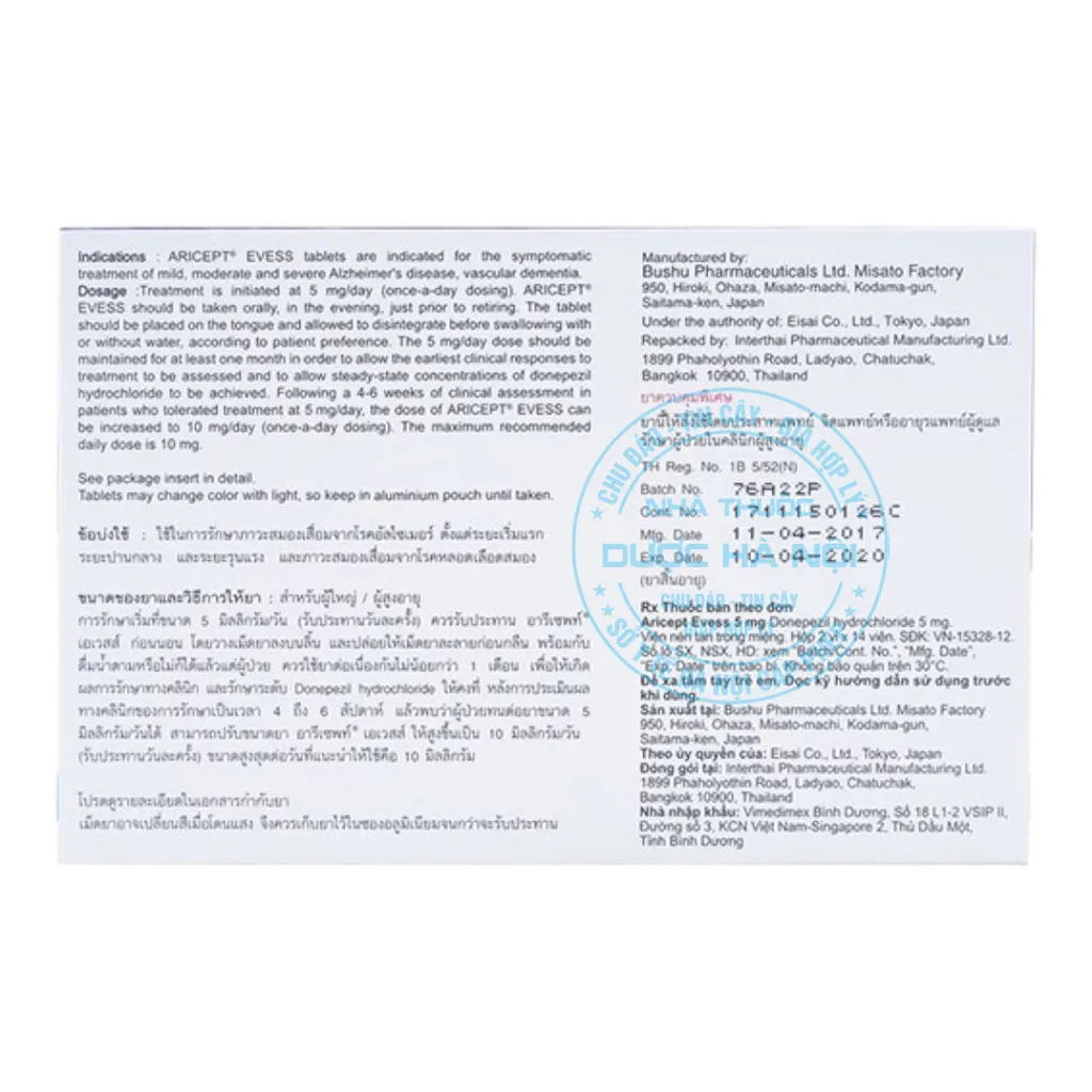 Thuốc Aricept Evess 5mg