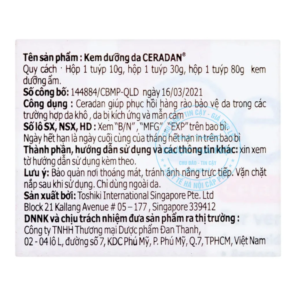 Kem dưỡng ẩm Ceradan Cream