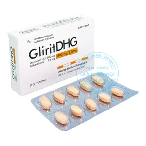 Thuốc Glirit DHG 500mg/2.5mg điều trị đái tháo đường tuýp 2 ( hộp 30 viên )