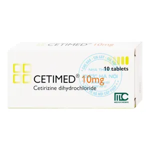 Thuốc Cetimed 10mg điều trị triệu chứng dị ứng, giảm ngứa, phù nề và viêm mũi dị ứng