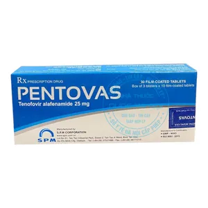 Thuốc Pentovas 25 mg điều trị viêm gan B mãn tính ( hộp 30 viên )