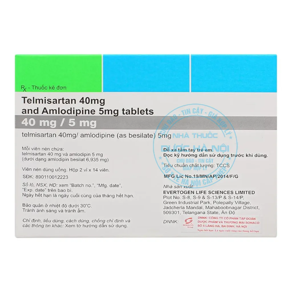 Thuốc Telmisartan 40mg and Amlodipine 5mg