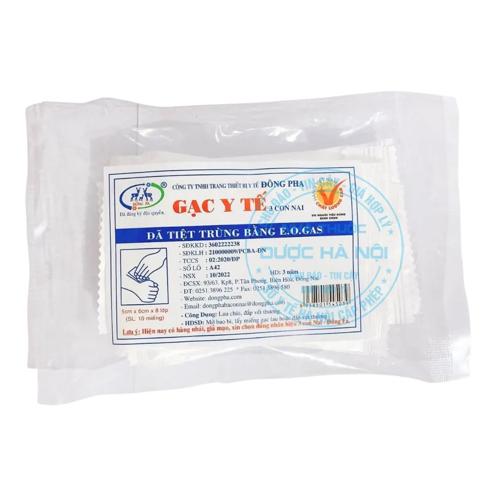 Gạc y tế 3 con nai đông pha 5x6cm