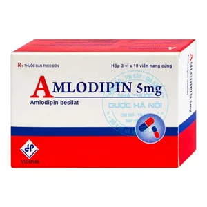 Thuốc Amlodipin 5mg Vidiphar điều trị tăng huyết áp hiệu quả, an toàn ( hộp 3 vỉ x 10 viên )