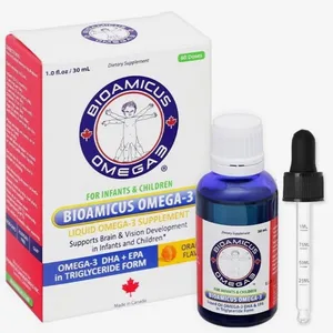 Siro BioAmicus Omega-3 bảo vệ mắt, hỗ trợ giấc ngủ ngon và tăng cường hệ miễn dịch (Lọ 30ml)
