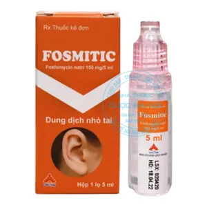 Thuốc nhỏ tai Fosmitic 5ml điều trị nhiễm trùng tai hiệu quả nhờ hoạt chất Fosfomycin natri