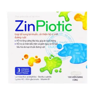 Viên uống ZinPiotic hỗ trợ tiêu hóa đa công dụng, kết hợp giữa lợi khuẩn probiotic