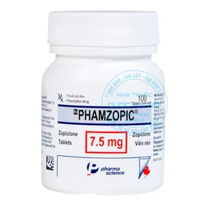 Thuốc Phamzopic 7.5mg điều trị rối loạn giấc ngủ thường xuyên hoặc khó vào giấc ( lọ 100 viên )