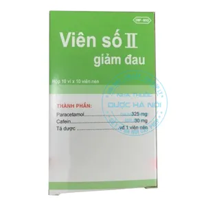 Thuốc Viên số II giảm đau hạ sốt và giảm đau do cúm, đau bụng kinh hiệu quả ( 1 hộp x 10 vỉ x 10 viên )