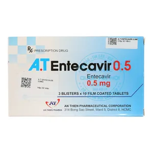 Thuốc A.T Entecavir 0.5mg điều trị viêm gan B mãn tính hiệu quả, giúp giảm tải lượng virus