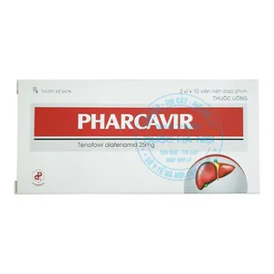 Thuốc Pharcavir 25mg điều trị nhiễm viris viêm gan B và HIV ( 1 hộp x 3vỉ x 10viên )
