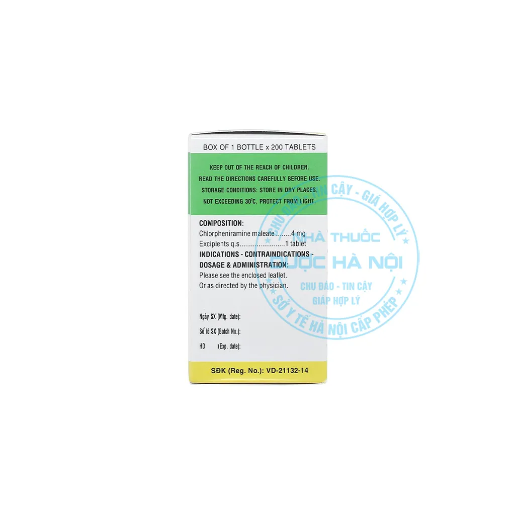 Thuốc Clorpheniramin 4mg DHG