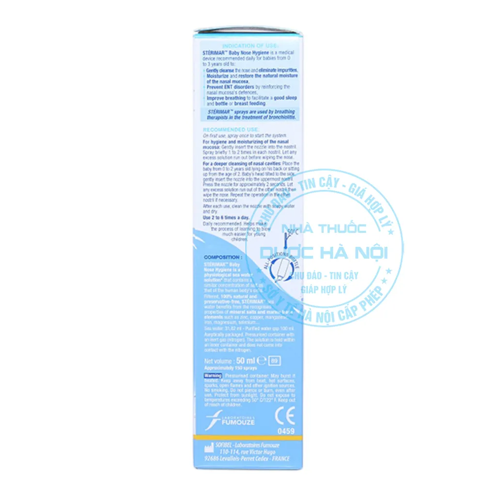 Dung dịch xịt mũi Sterimar Blocked Nose Baby