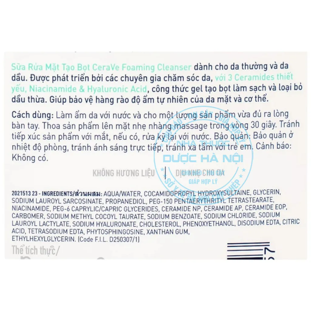 Sữa rửa mặt CeraVe Foaming Cleanser