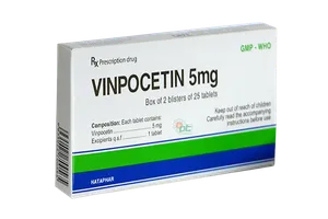Thuốc Vinpocetin 5mg điều trị các rối loạn tuần hoàn não ( hộp )