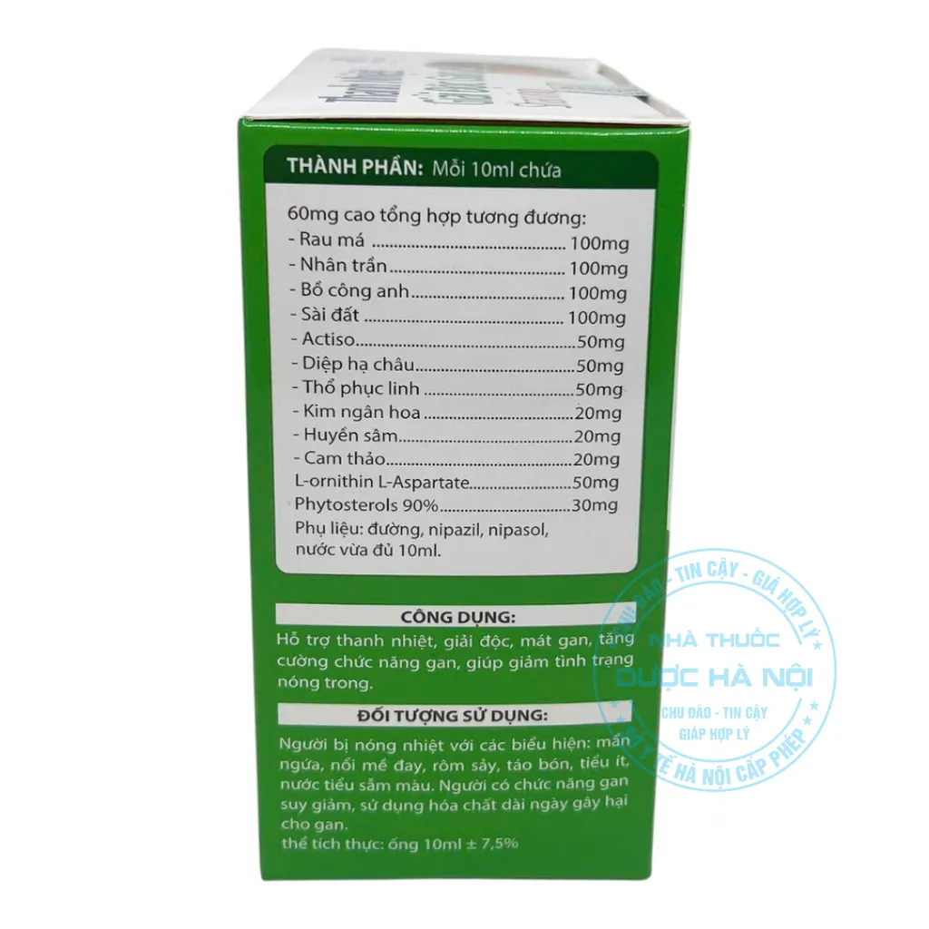 Thanh nhiệt Giải độc gan sharvino (Hộp 4vỉ x5 ống)