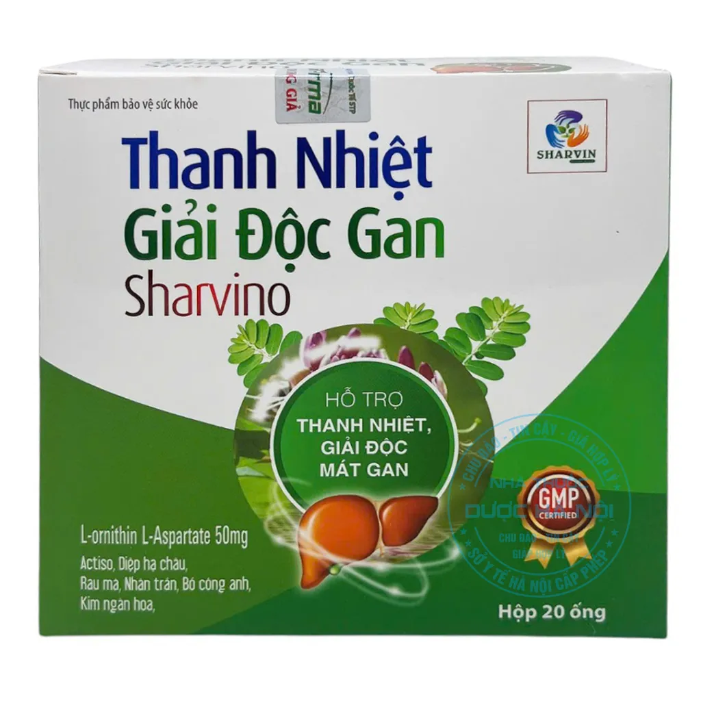 Thanh nhiệt Giải độc gan sharvino (Hộp 4vỉ x5 ống)