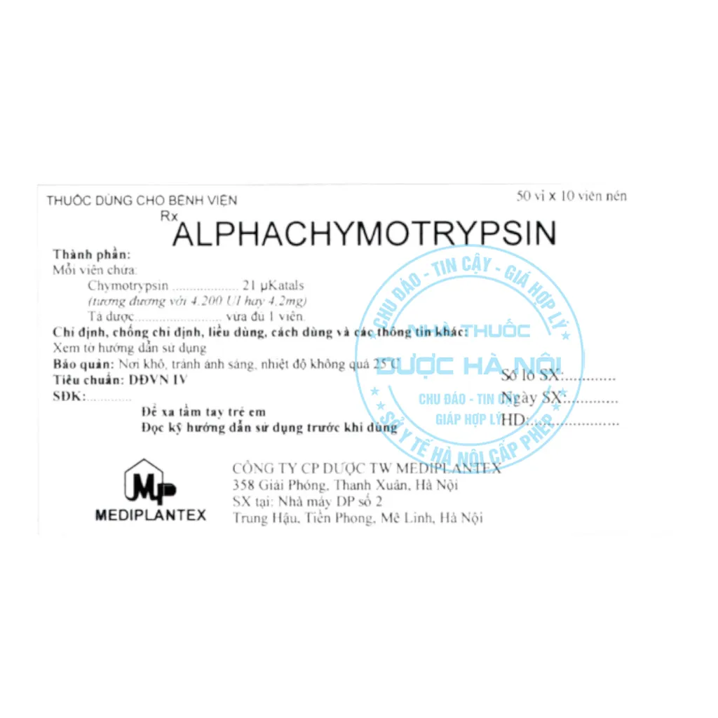 Thuốc Alphachymotrypsin Mediplantex