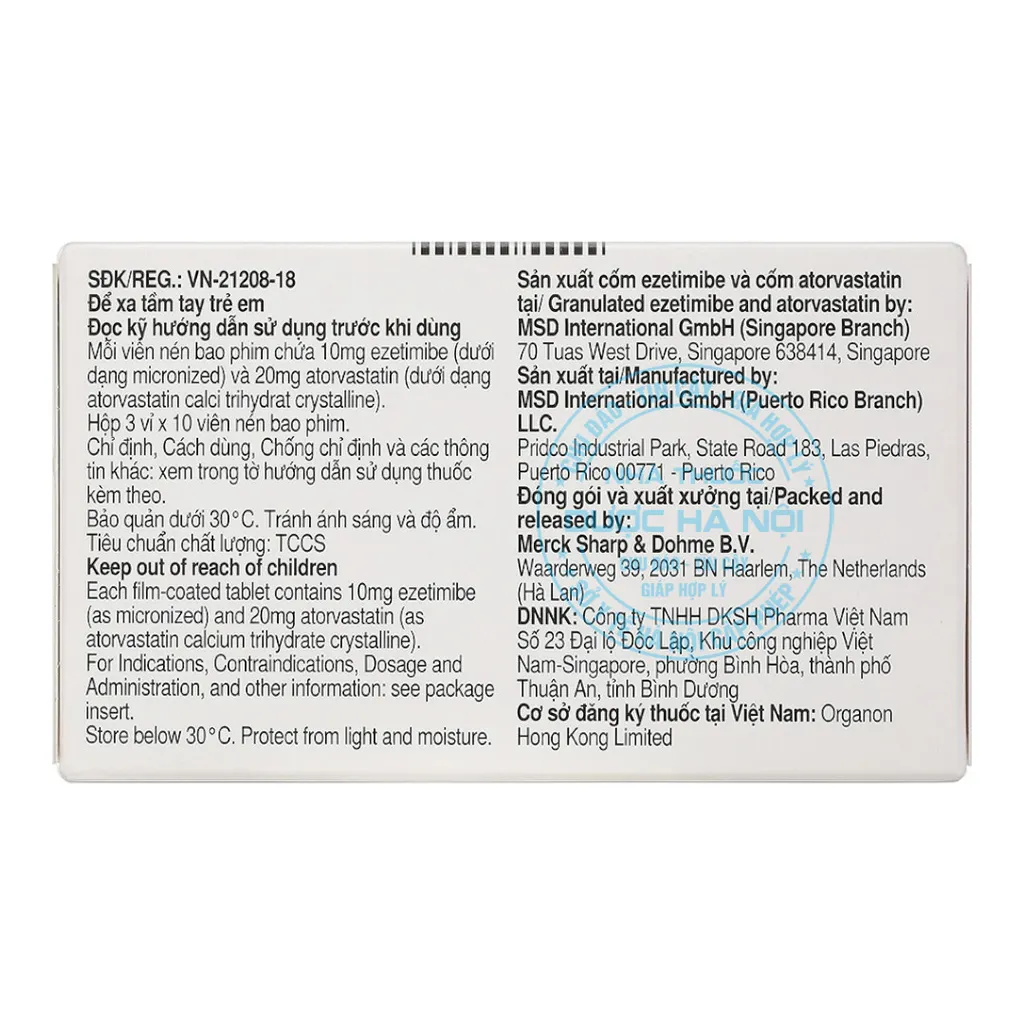 Thuốc Atozet 10mg/20mg