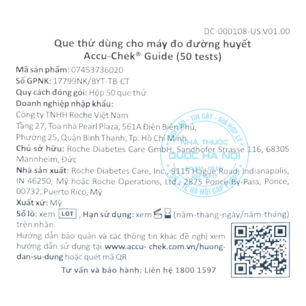 Que Accu Chek Guide 50que ( hộp )