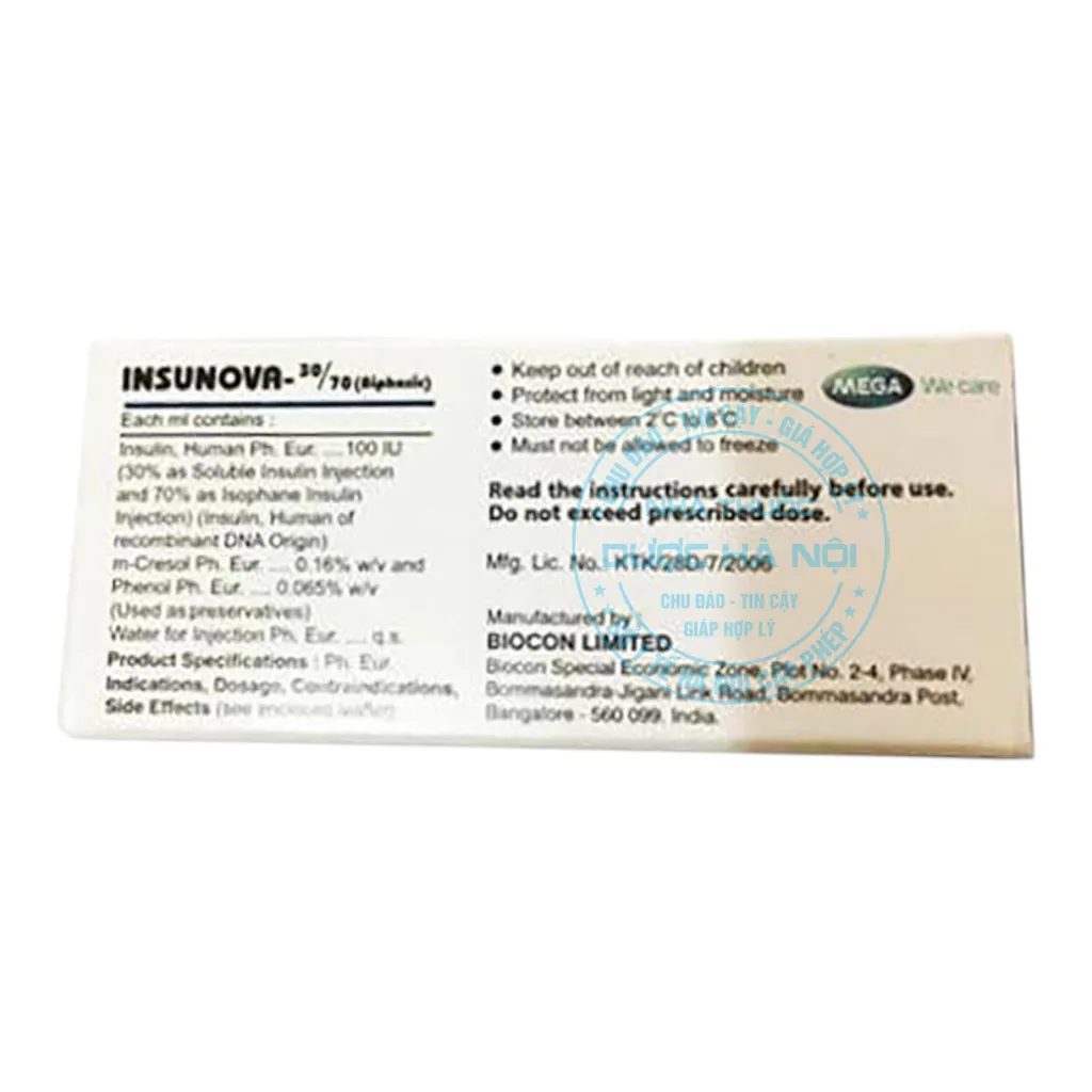 Thuốc tiêm Insunova 30/70 100IU