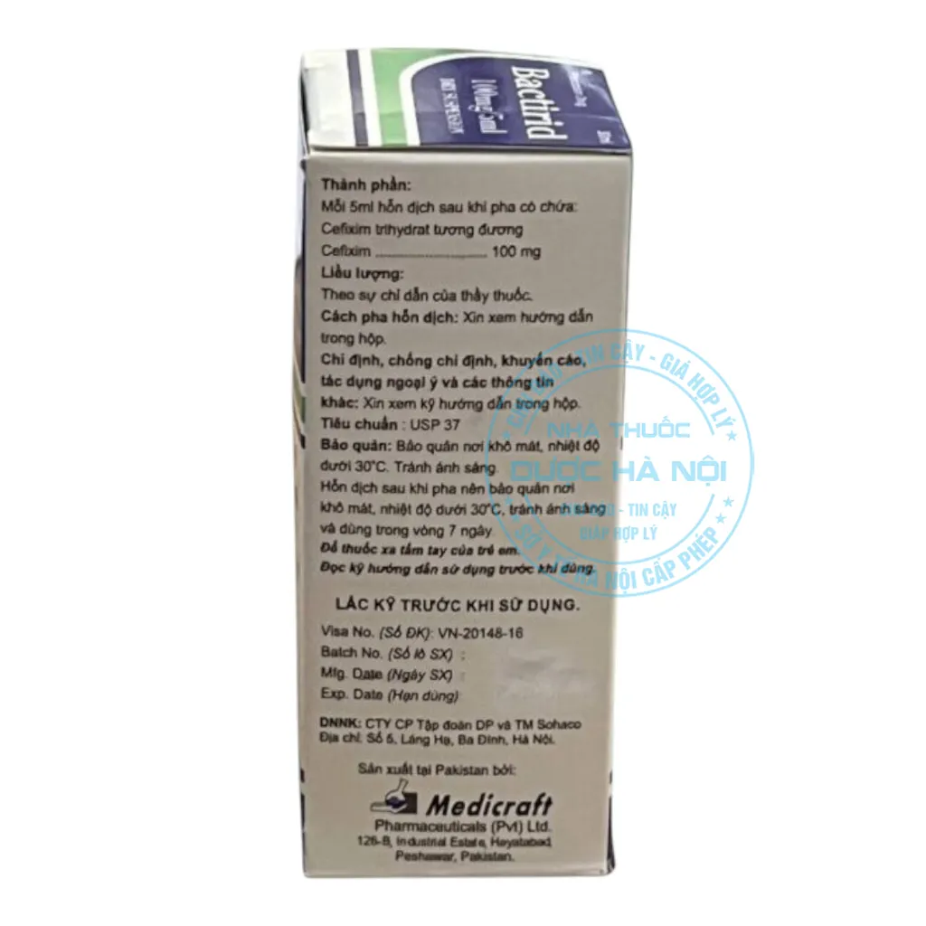 Thuốc Bactirid 100mg/5ml 60ml