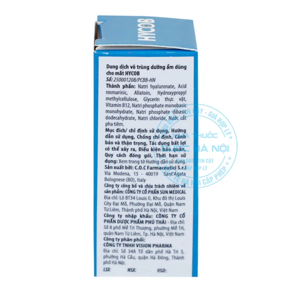 Nhỏ mắt Hycob 10ml