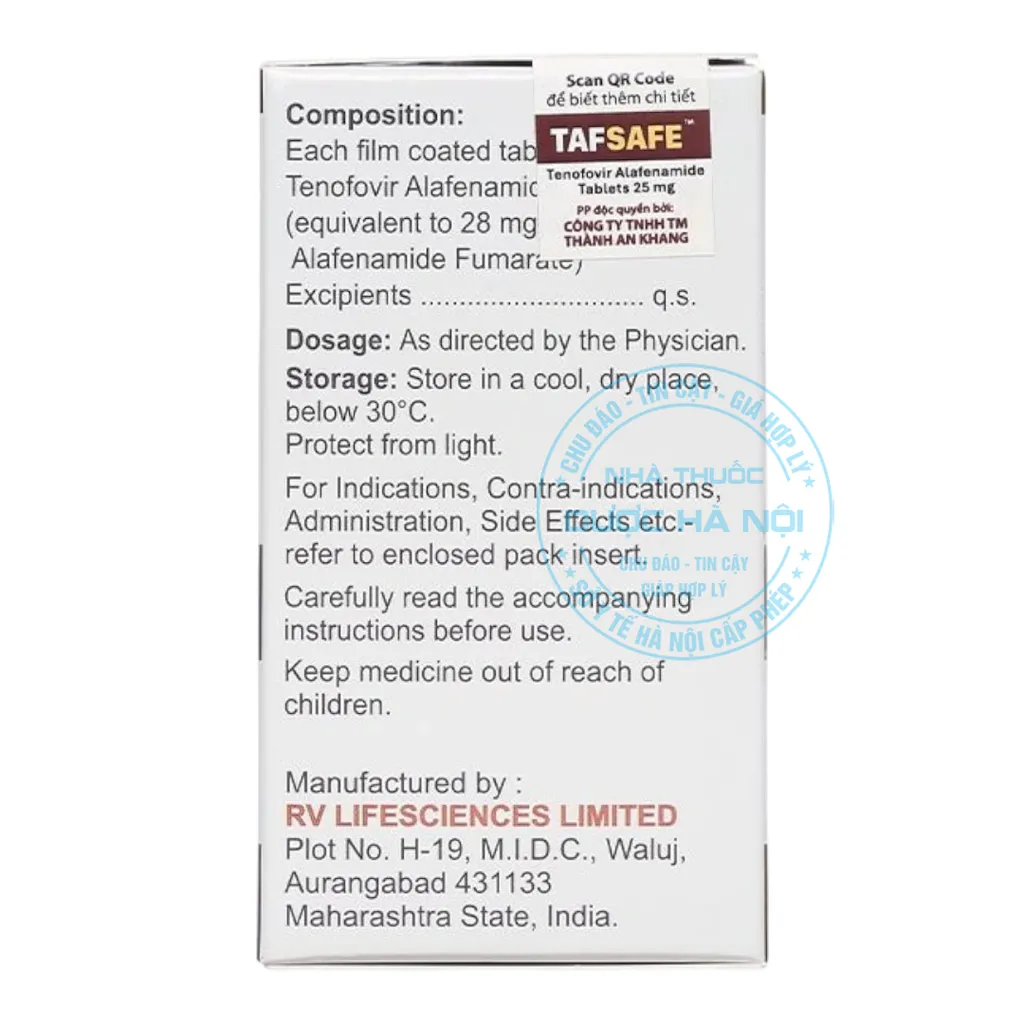 Thuốc Tenofovir Alafenamide 25mg