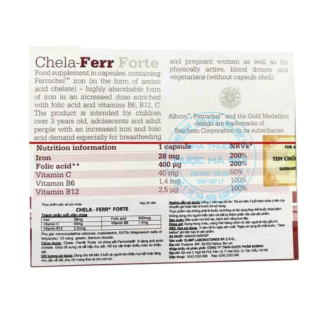 Viên uống Chela-Ferr Bio-Complex