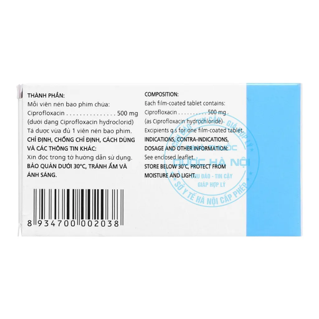 Thuốc Ciprofloxacin 500mg Imexpharm