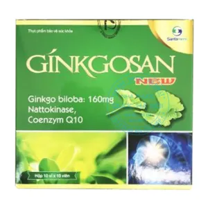 Viên uống Ginkgosan New hỗ trợ tuần hoàn máu, trí nhớ và giảm thiểu các triệu chứng(Hộp 10 vỉ x 10 viên)