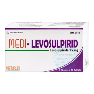 Thuốc Medi-Levosulpirid 25mg điều trị  bệnh lý về tâm thần phân liệt và rối loạn chức năng tiêu hóa( hộp 3 vỉ x 10 viên )