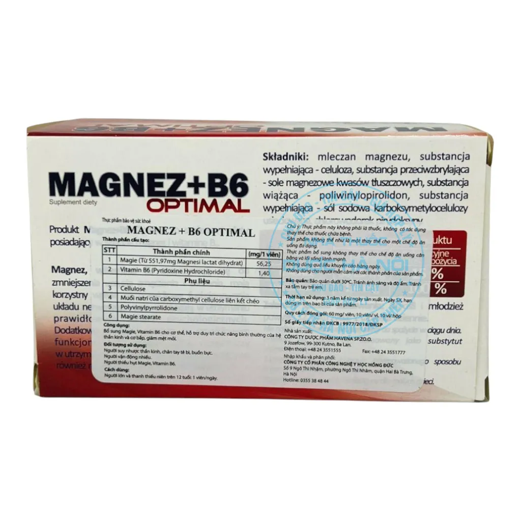 Thuốc Magnez + B6 Optimal
