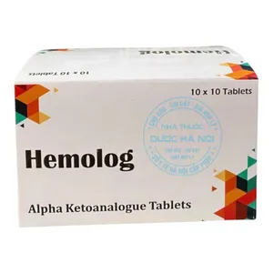 Thuốc Hemolog hỗ trợ điều trị cân bằng ở người bệnh suy thận ( hộp 10 vỉ x 10 viên )