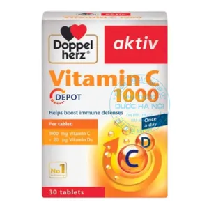 Viên uống DoppelHerz Vitamin C 1000 bổ sung vitamin C và D3 (Hộp 3vỉ x10viên)