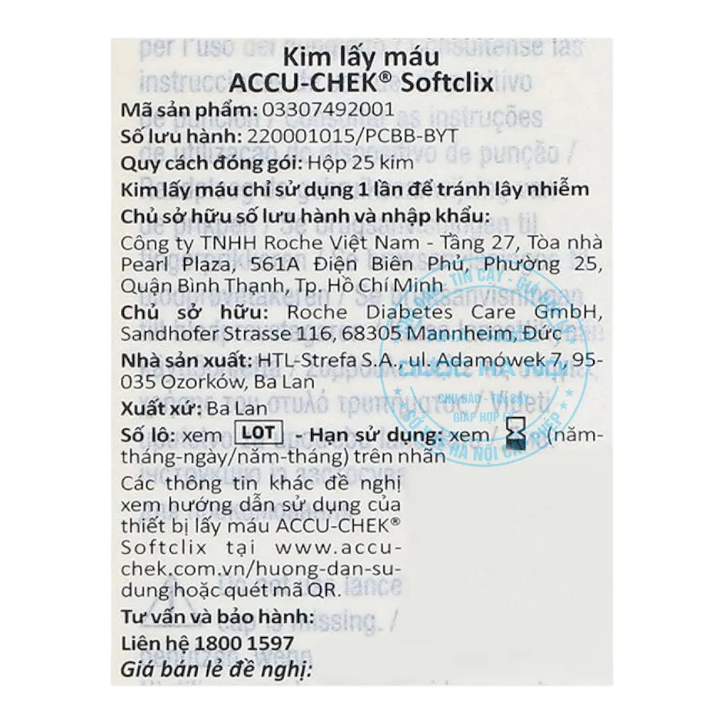 Kim lấy máu Accu-Chek Softclix