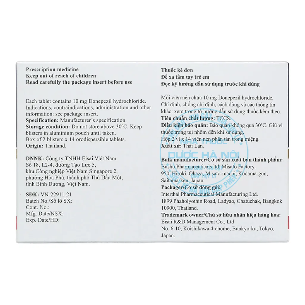 Thuốc Aricept Evess 10mg