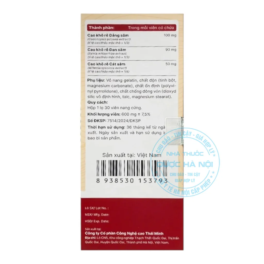 Viên uống Tam Sâm Đan